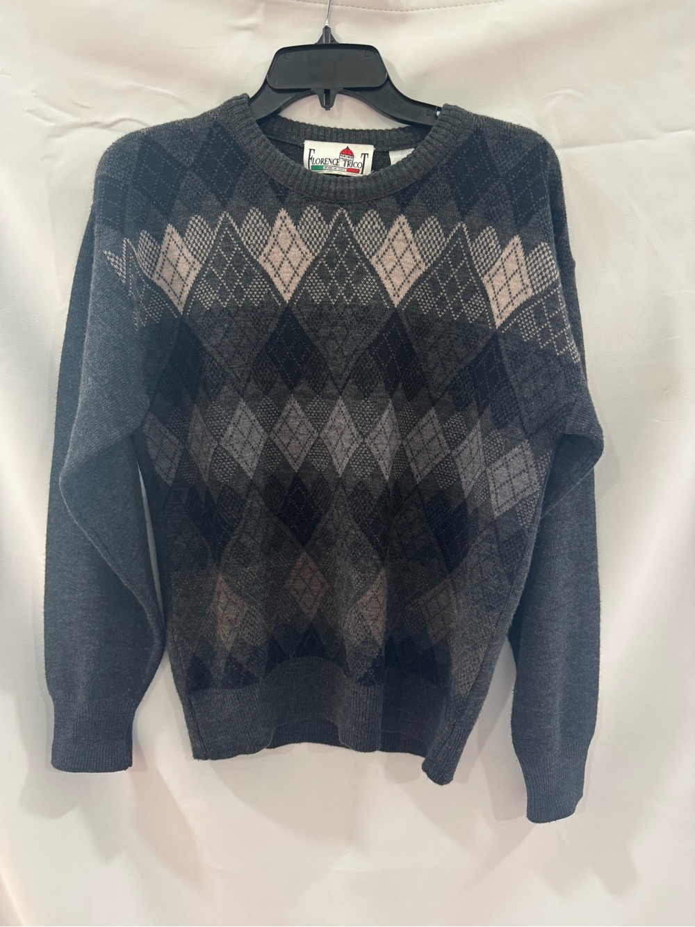 Forever Too Argyle Crewneck Sweater in Gray